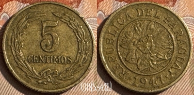 Парагвай 5 сантимо 1947 года, KM# 21, 206s-027