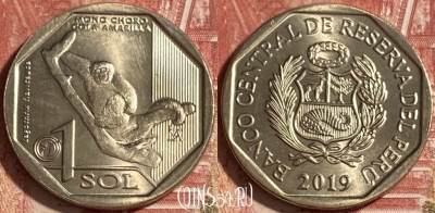 Перу 1 соль 2019 г., Желтохвостая Обезьяна, 466q-455
