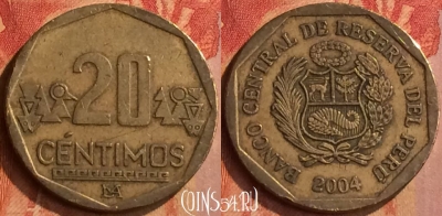 Перу 20 сентимо 2004 года, KM# 306.4, 091n-042