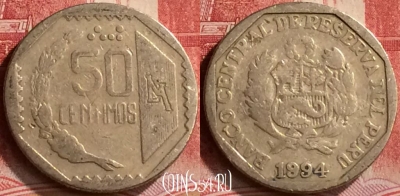 Перу 50 сентимо 1994 года, KM# 307, 273m-076