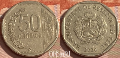 Перу 50 сентимо 2020 года, KM# 307.4, 471r-102