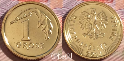 Польша 1 грош 2014 года, Y# 923, UNC, 269-042