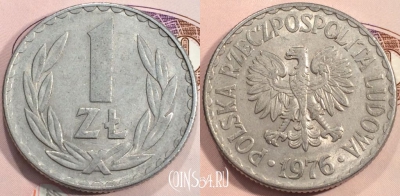 Польша 1 злотый 1976 года, Y 49.1, 114-122