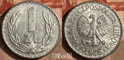 Польша 1 злотый 1976 года, Y# 49.1, s430s-129