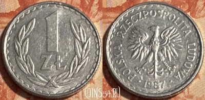 Польша 1 злотый 1987 года, Y# 49.2, 500р-069