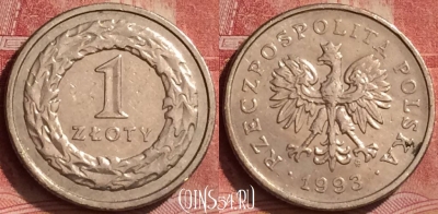 Польша 1 злотый 1993 года, Y# 282, 261l-030