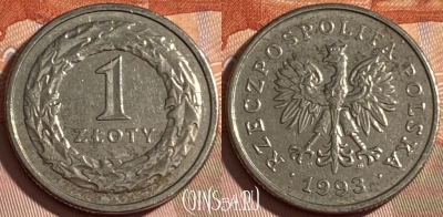 Польша 1 злотый 1993 года, Y# 282, 489р-115