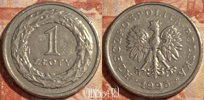 Польша 1 злотый 1995 года, Y# 282, 487р-136