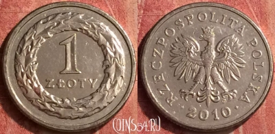 Польша 1 злотый 2010 года, Y# 282, 409-143