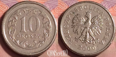 Польша 10 грошей 2000 года, Y# 279, 226k-109