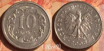 Польша 10 грошей 2008 года, Y# 279, 104o-046