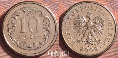 Польша 10 грошей 2009 года, Y# 279, 192k-086