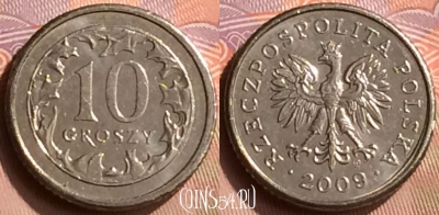 Польша 10 грошей 2009 года, Y# 279, 416-105