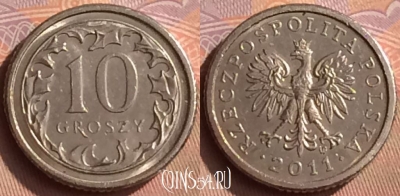 Польша 10 грошей 2011 года, Y# 279, 450-126