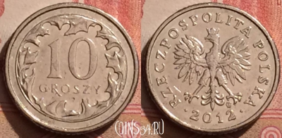 Польша 10 грошей 2012 года, Y# 279, 285k-143
