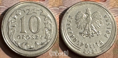 Польша 10 грошей 2021 года, 438s-109