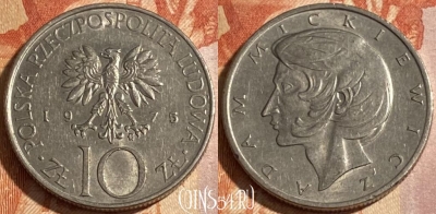 Польша 10 злотых 1975 года, Y# 74, 304r-099