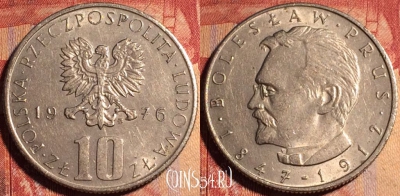 Польша 10 злотых 1976 года, Y# 73, 163a-025