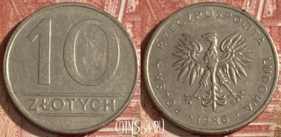 Польша 10 злотых 1986 года, Y# 152.1, 344r-110