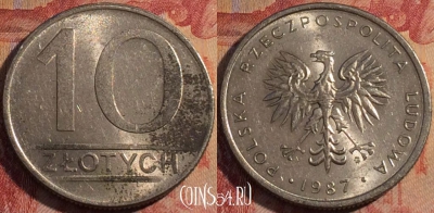 Польша 10 злотых 1987 года, Y# 152.1, 164a-018
