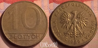Польша 10 злотых 1989 года, Y# 152.2, 419-014