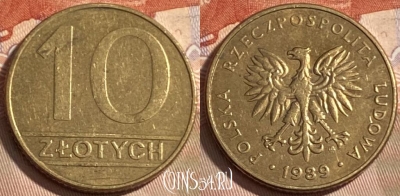 Польша 10 злотых 1989 года, Y# 152.2, 497р-102