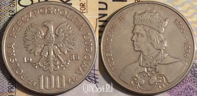Польша 100 злотых 1985 года, Y# 155, 158-144