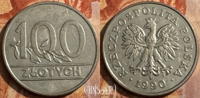 Польша 100 злотых 1990 года, Y# 214, UNC, s515s-074