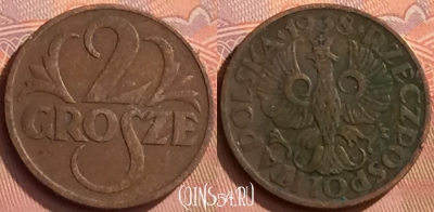 Польша 2 гроша 1938 года, Y# 9a, 150o-001