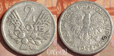 Польша 2 злотых 1958 года, Y# 46, 479р-074