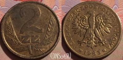 Польша 2 злотых 1983 года, KM# 80.1, 104b-031