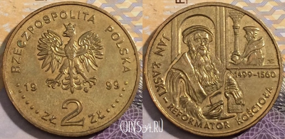 Польша 2 злотых 1999 года Y# 363, 199-036