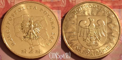 Польша 2 злотых 2004 года, Y# 489, UNC, 210l-111