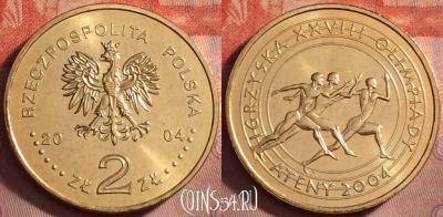 Польша 2 злотых 2004 года, Y# 516, UNC, 172k-136