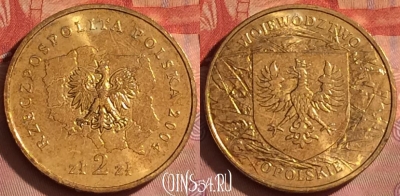 Польша 2 злотых 2004 года, Y# 607, UNC, 210l-101 ♛