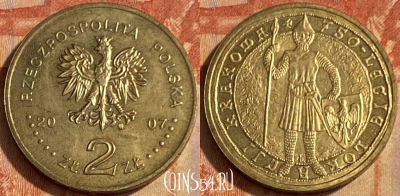 Польша 2 злотых 2007 года, Y# 594, 463q-446 ♛