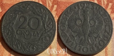 Польша 20 грошей 1923 года, Y# 37, 463q-483