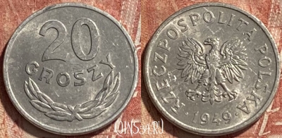 Польша 20 грошей 1949 года, Y# 43a, 463r-576