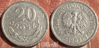 Польша 20 грошей 1963 года, Y# A47, 076s-057