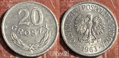 Польша 20 грошей 1963 года, Y# A47, 106s-037