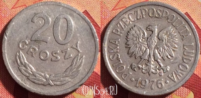 Польша 20 грошей 1976 года, Y# A47, 207i-023