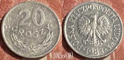 Польша 20 грошей 1983 г., редкая, Y# A47, 080s-035