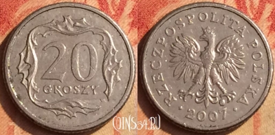 Польша 20 грошей 2007 года, Y# 280, 209o-108
