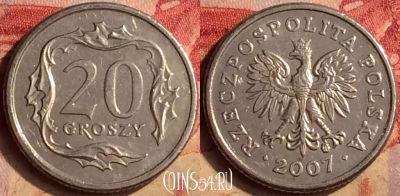 Польша 20 грошей 2007 года, Y# 280, 404-119
