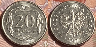 Польша 20 грошей 2016 года, Y# 280, 065s-012
