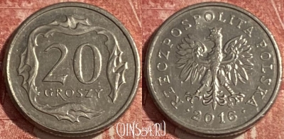 Польша 20 грошей 2016 года, Y# 280, 430r-059
