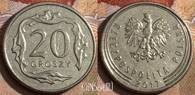 Польша 20 грошей 2017 года, Y# 972, 437s-065