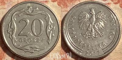 Польша 20 грошей 2017 года, Y# 972, 488р-120