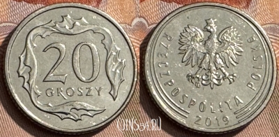 Польша 20 грошей 2019 года, Y# 972, 305s-010