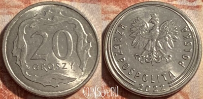 Польша 20 грошей 2022 года, 488р-104 ♛